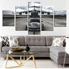 5 панелей, HD Печать самолета, спортивный автомобиль, живопись на холсте, украшение комнаты, печать, плакат, картина, холст, настенная живопись