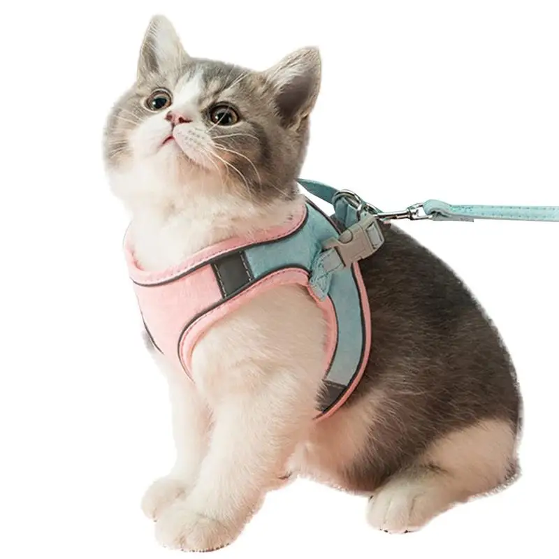 

1 Piece Cat Vests Reusable Reflective Cat Vest Harness Outdoor Kitten Puppy Walking Harness Pet Cats Supplies Accessories