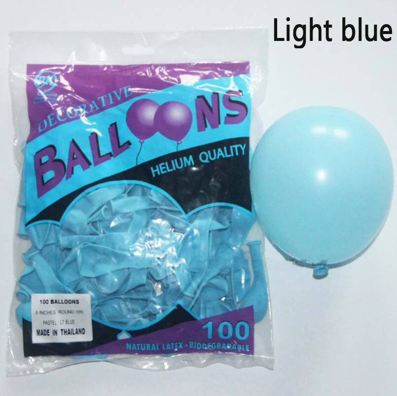 light blue 100 шт 5 дюймов конфеты Макаруны латексные шары, Гелий шары для вечерние, свадебные, детские игрушки, вечерние шары - Цвет: light blue