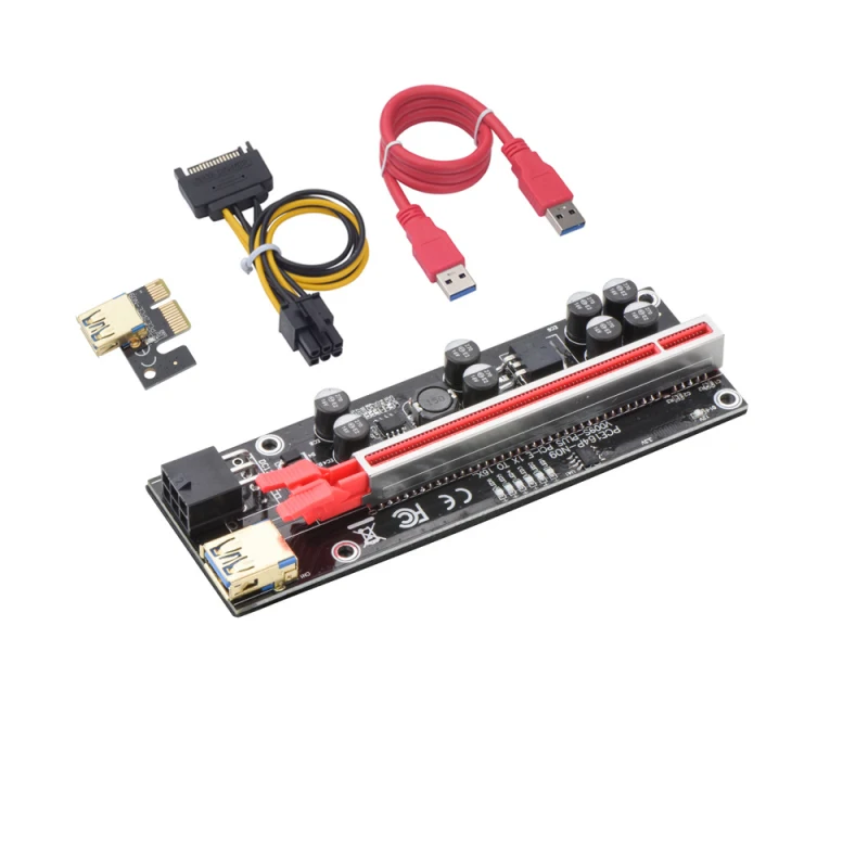Новейший VER010S USB 3.0 PCI-E Райзер VER 010S Экспресс 1X 16x адаптер карта SATA 15Pin на 6 Pin питания |