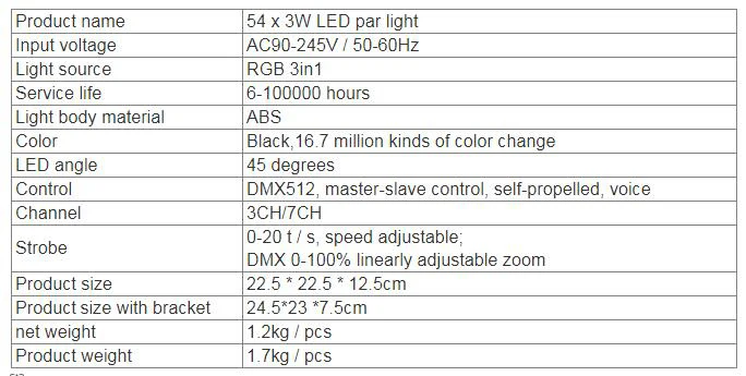 Светодиодный светильник s 54x3 Вт RGB 3в1 Par светодиодный 54*3 Вт светильник s Wash Disco светильник DMX 512 контроллер эффект сценический светильник