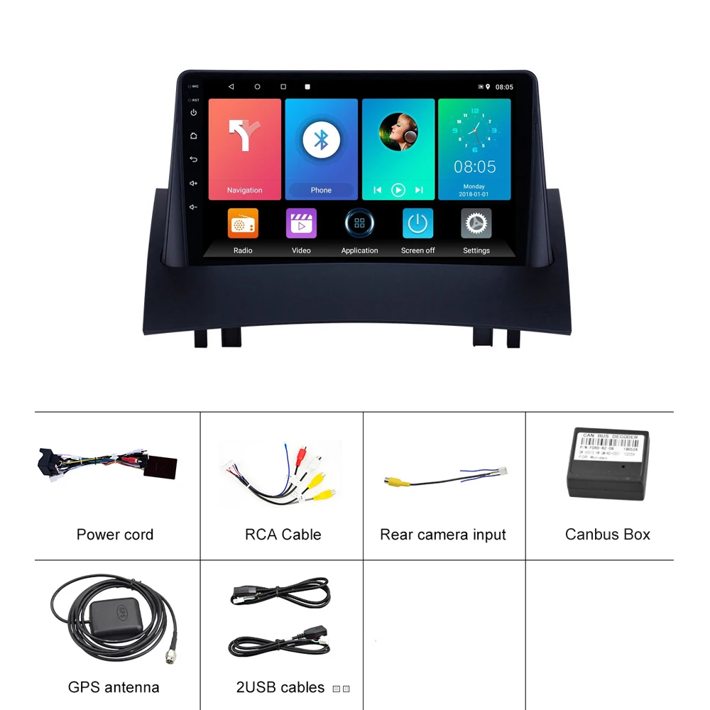 Для Renault Megane 2 Android 2002 2009 головное устройство стерео Din Автомобильный GPS навигация