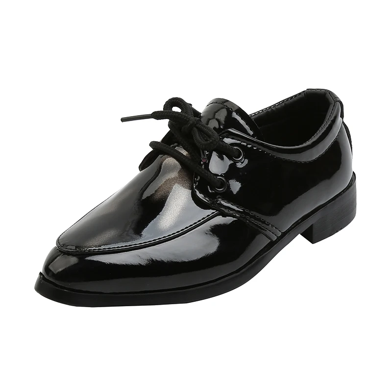 

Boys Leather Shoes Kids Formal Shoes For Party Wedding Party Black Patent Leather Lace-up Pointed Toes Performance Oxfords 21-36