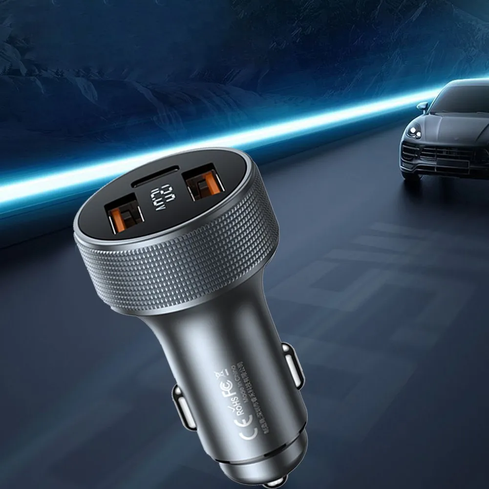 

DC 12-24V Car Fast Charge USB Car PD Charger QC3.0 Adapter 3 USB Ports For Mobile Phone Aluminum+ABS+PC Car Charger