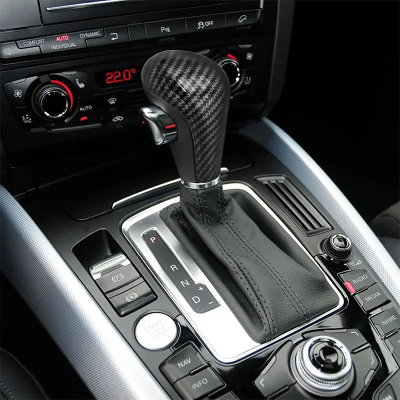 

Car Interior Carbon Fiber Gear Shift Knob Head Trim Cover For Audi A4 Q5 Q7 2009-2012 A5 2008-2010 Car Styling Car Stickers