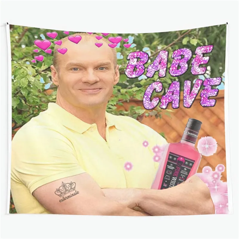 Bob Duncan Babe Cave Meme Exterminate Tapestry Wall Hanging Art for Bedroom Living Room Decor Home Decoration