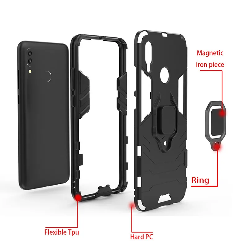 

4 in 1 Case For Huawei Mate 20 Lite P20 P30 Pro Armor Magnet Phone Case Honor Note 10 6X 8X P Smart Y9 2019 Shockproof bumper