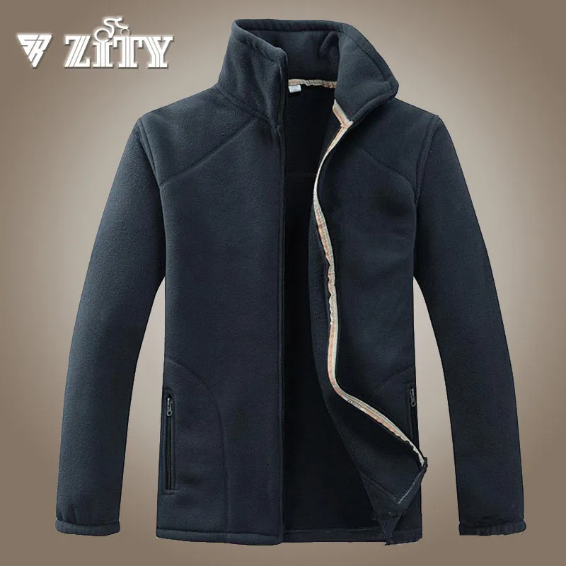 

ZITY Mens Spring Jacket Stand Collar Casual Jacket Men Fleece Coat Male Warm Windbreaker Coats Autumn Solid Outwear 4XL 5XL