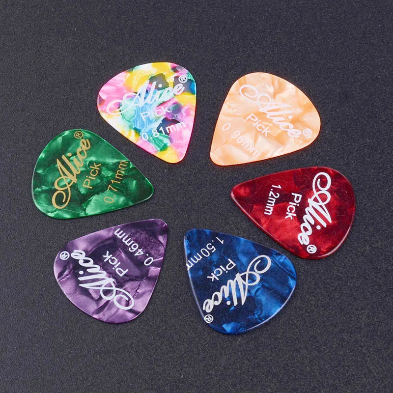 alice gitarre picks multi glatte celluloid materialien kunden akustische elektrische guitarra plektren zubehör musical zufällige farbe free
