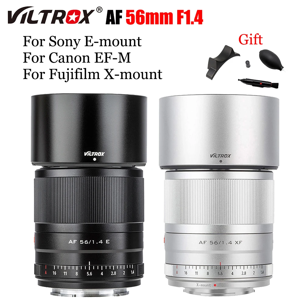 

Viltrox 56mm F1.4 Auto Focus Prime Large Aperture APS-C Portrait Lens for Fujifilm X-Mount Sony E-mount Canon EF-M Camera Lens