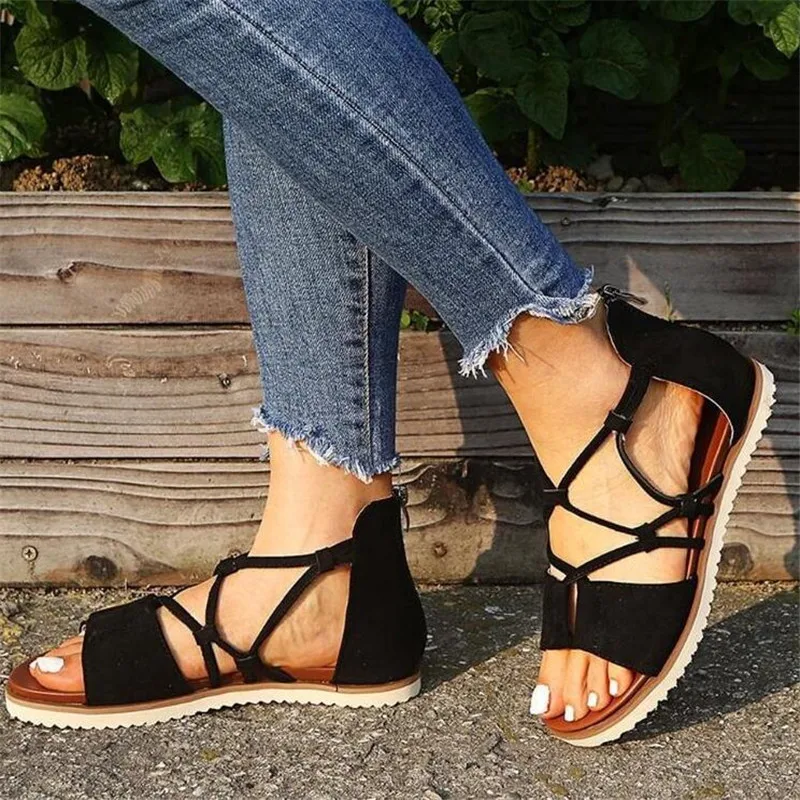 

Leopard print Roman womens sandals large size new fashion platform sandals women's shoes casual breathable slippers women slides