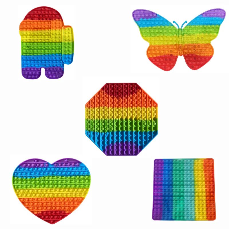 

Large 30 CM Size Pop It Fidget Toys Push Bubble School Bag Board Pendant Hot Sale Adult Decompression Toy Children Anti-Stress