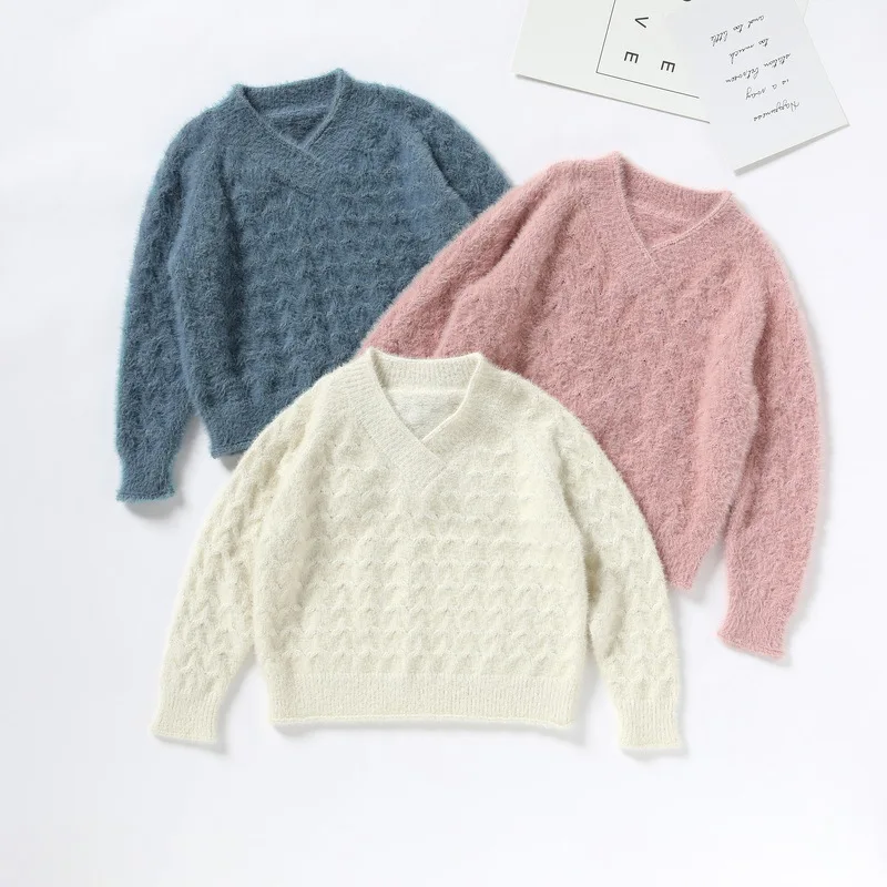 

Детские свитера, Модный корейский высококачественный вязаный свитер с V-образным вырезом для маленьких мальчиков, пуловер для маленьких де...