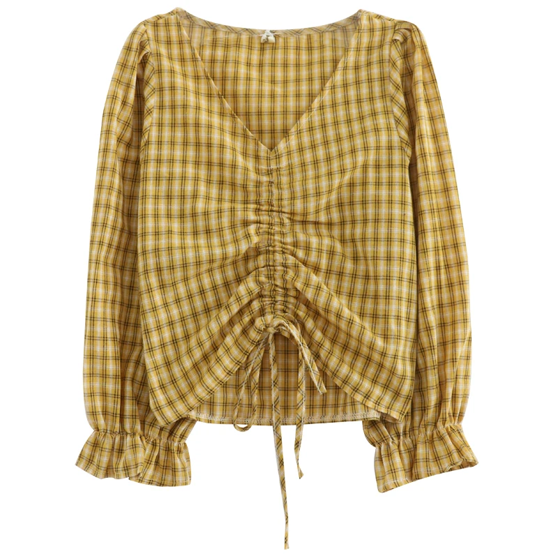 2 цвета Mihoshop Ulzzang Корейская женская модная одежда с v-образным вырезом опрятная