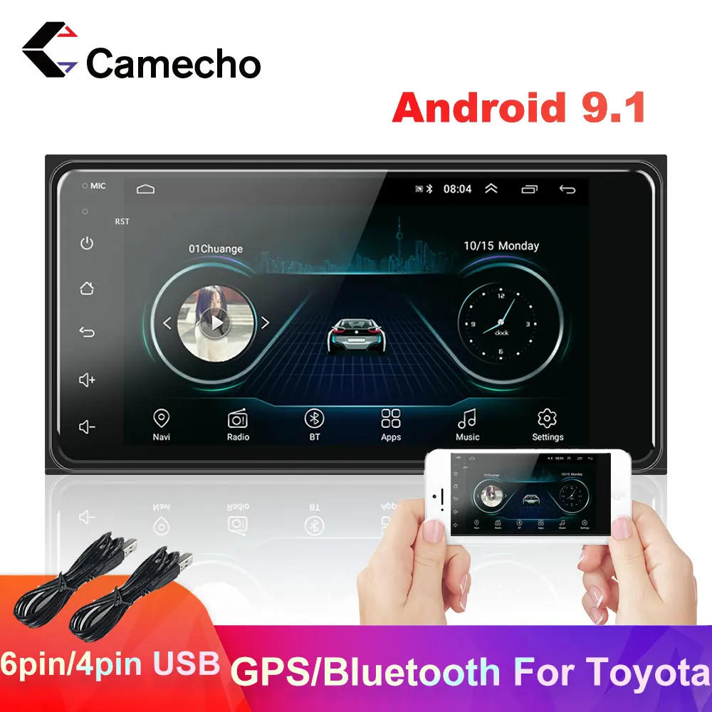 Camecho 2 din автомобильное радио Android 9 1 Автомобильный мультимедийный 2din Авторадио GPS