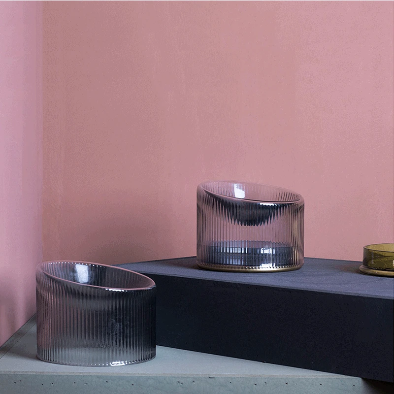 2 шт. Роскошная миска для кошек Хрустальная утолщенная стеклянная и собак