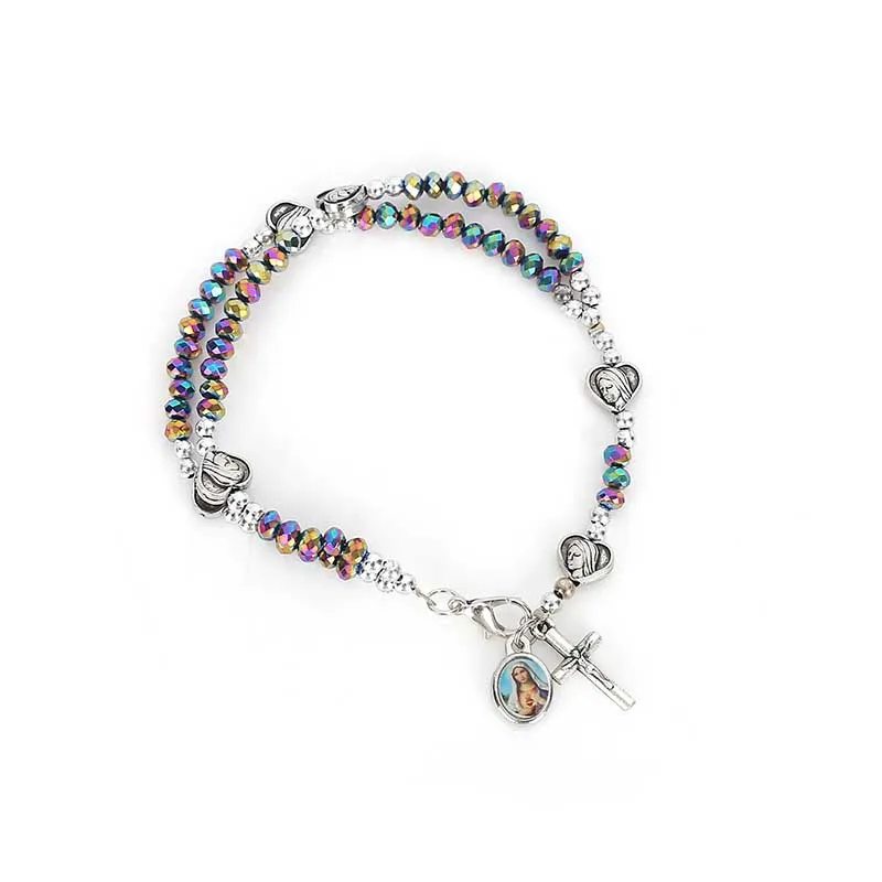 Браслет с застежкой Лобстер браслет четки кристаллами Сердце центр святая