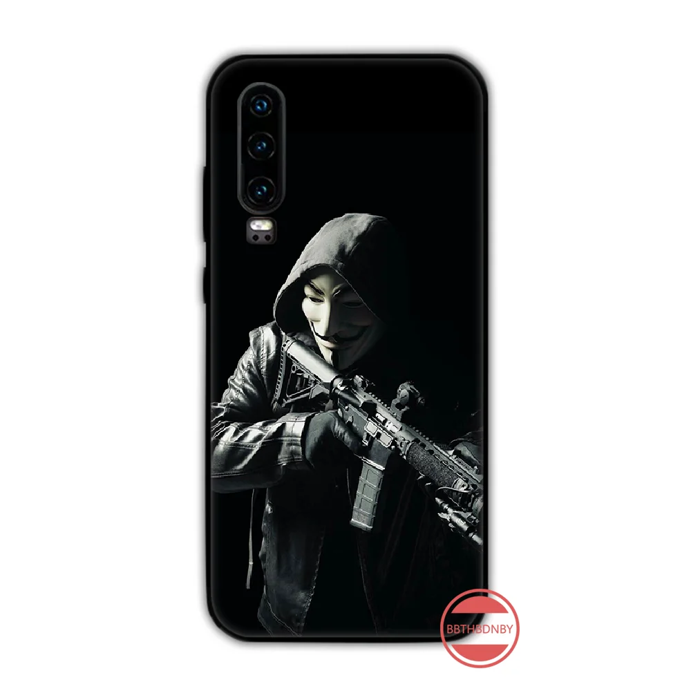 V-vendetta Маска Роза крутой узор DIY Роскошный чехол для телефона Funda Huawei P9 P10 P20 P30 Lite 2016