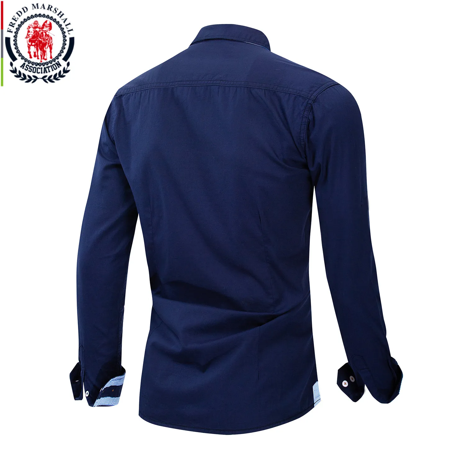 Fredd Marshall новинка 2019 свернутые рукава Классическая рубашка для мужчин 100% хлопок
