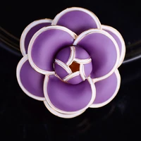 retro black purple white blue flower enamel pins beautiful camellia women brooches pins womans corsage copper jewelry broche