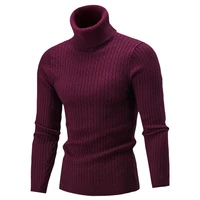 Men Winter Turtle Neck Long Sleeve Thick Warm Sweater Slim Pullover Twist Knitwear Men Clothing
