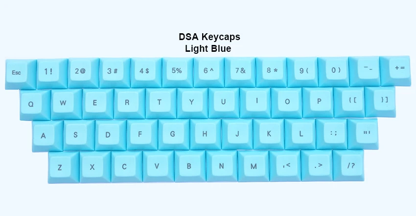 46 шт. колпачки для клавиш 1u DSA материал PBT лазерная гравировка верхняя печать или