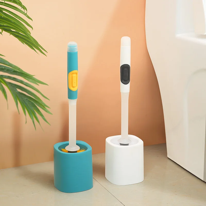 

Creative Wall Mounted Hydraulic Silicone Toilet Brush No Dead Corner Long Handle Toilet Cleaning Brush Slit Toilet Brush