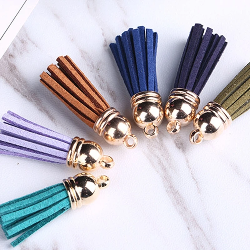 

20 Pcs 4cm Tassels Pendants Multi Colors Faux Suede Leather DIY Crafts Accessory