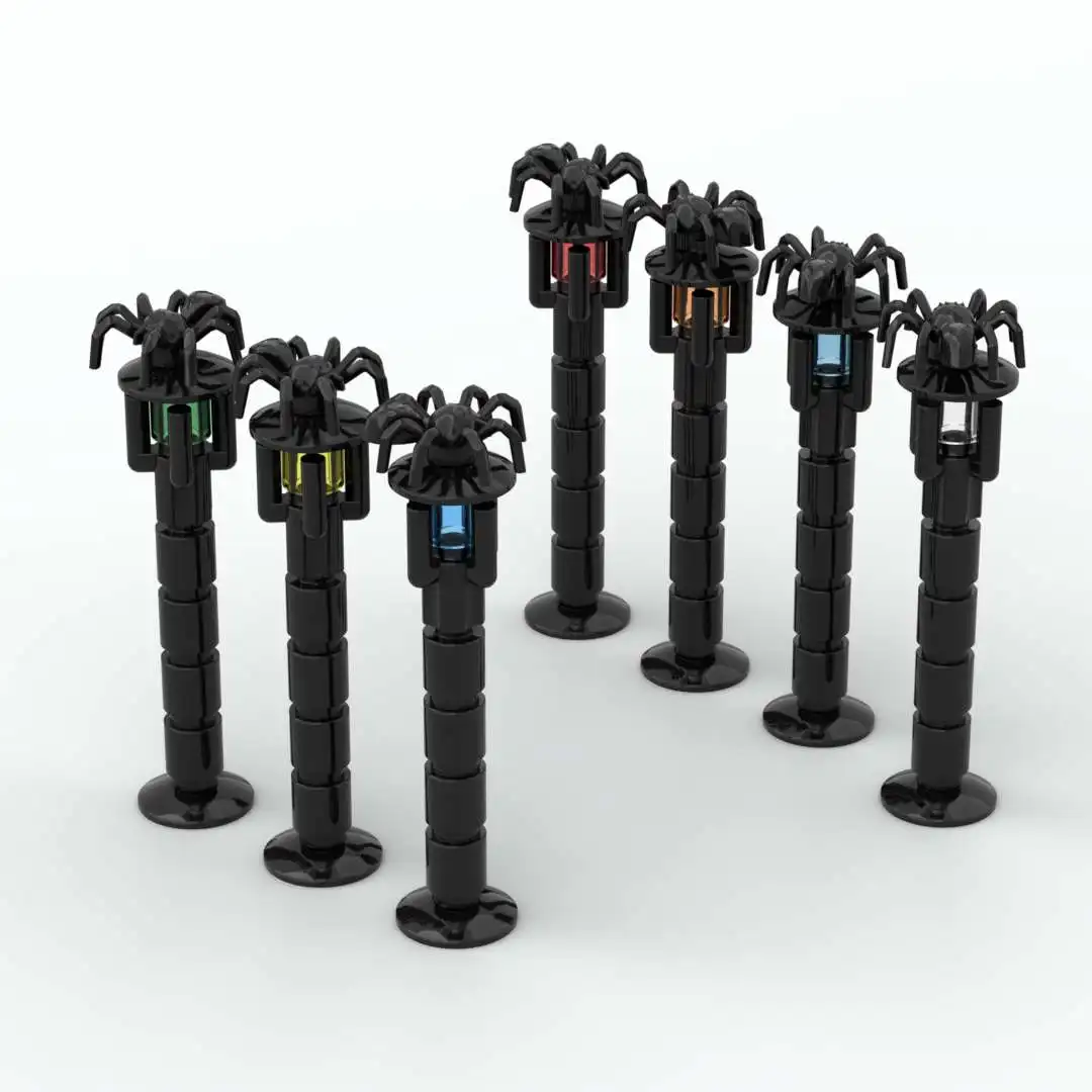 

10pcs Spiders Street Lamp Black Building Block diy Bricks Toy Assembles Parts for Children Educational Creatives Birthday Gift