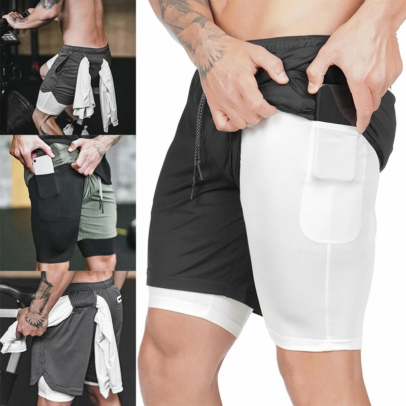 

Men Workout Running Shorts Sports Training Bodybuilding Fitness Short Pants Quick Dry NIN668