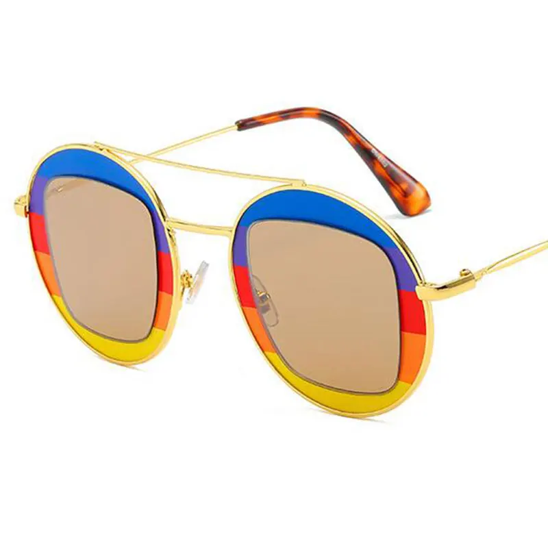 Красочные Круглые Солнцезащитные очки женские 2020 новые роскошные дизайнерские