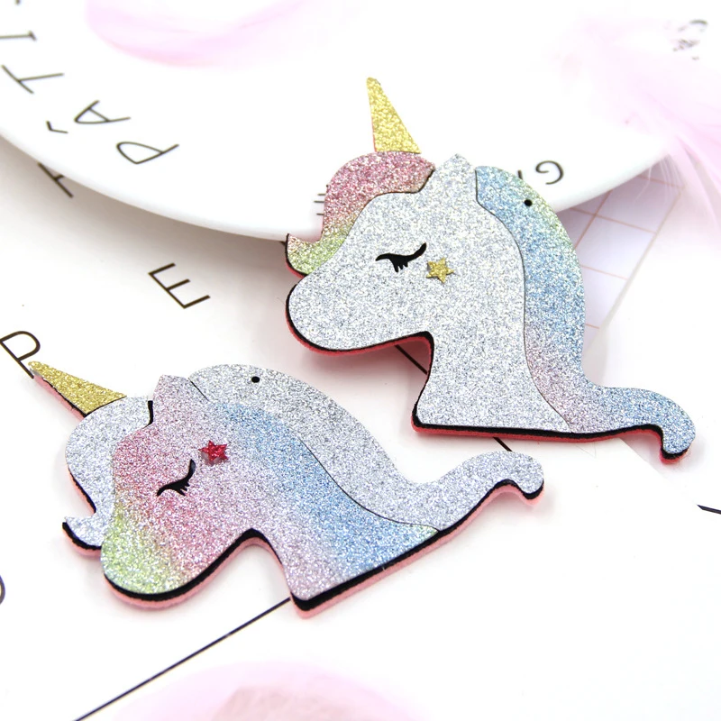 10 шт. блеск Единорог войлок для малышей аксессуары волос и детские заколки felties