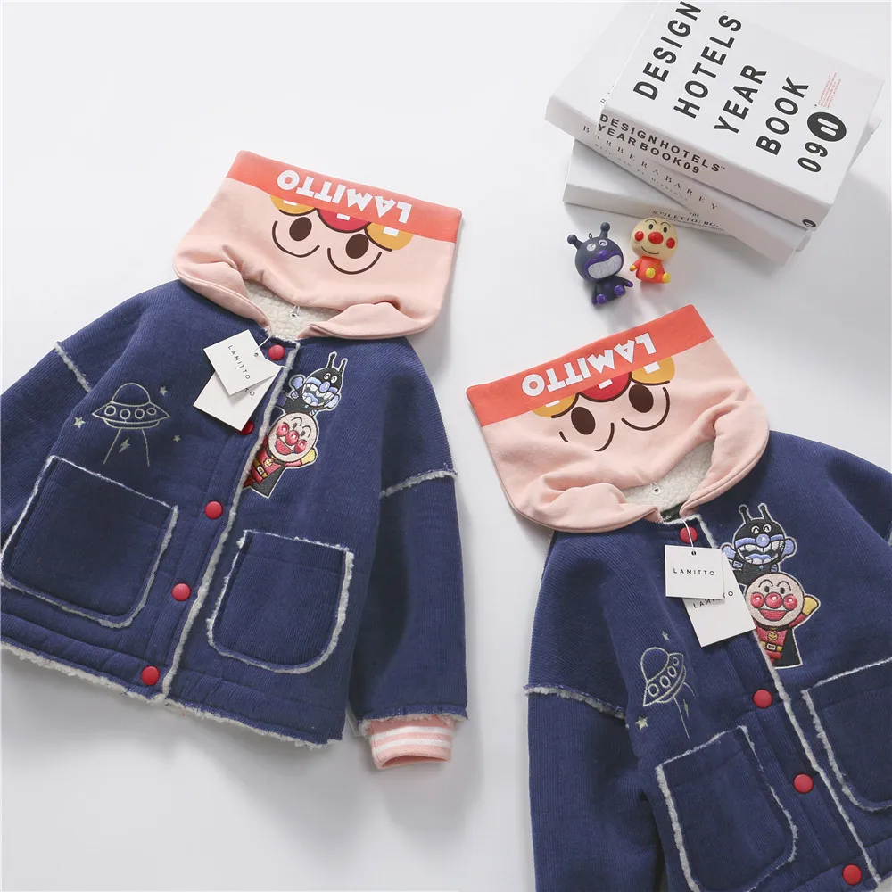 New Winter Clothes for Boys and Girls Removable Collar Naval Corduroy Jacket Kids Coat | Детская одежда и обувь