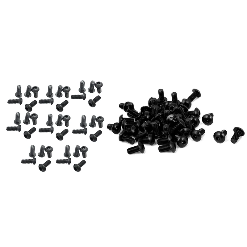 

100 Pcs Black Hex Socket Screws : 50 Pcs M5x8mm Button Head Cap Screw Bolt & 50 Pcs Button M5 X 10Mm Screw Cap