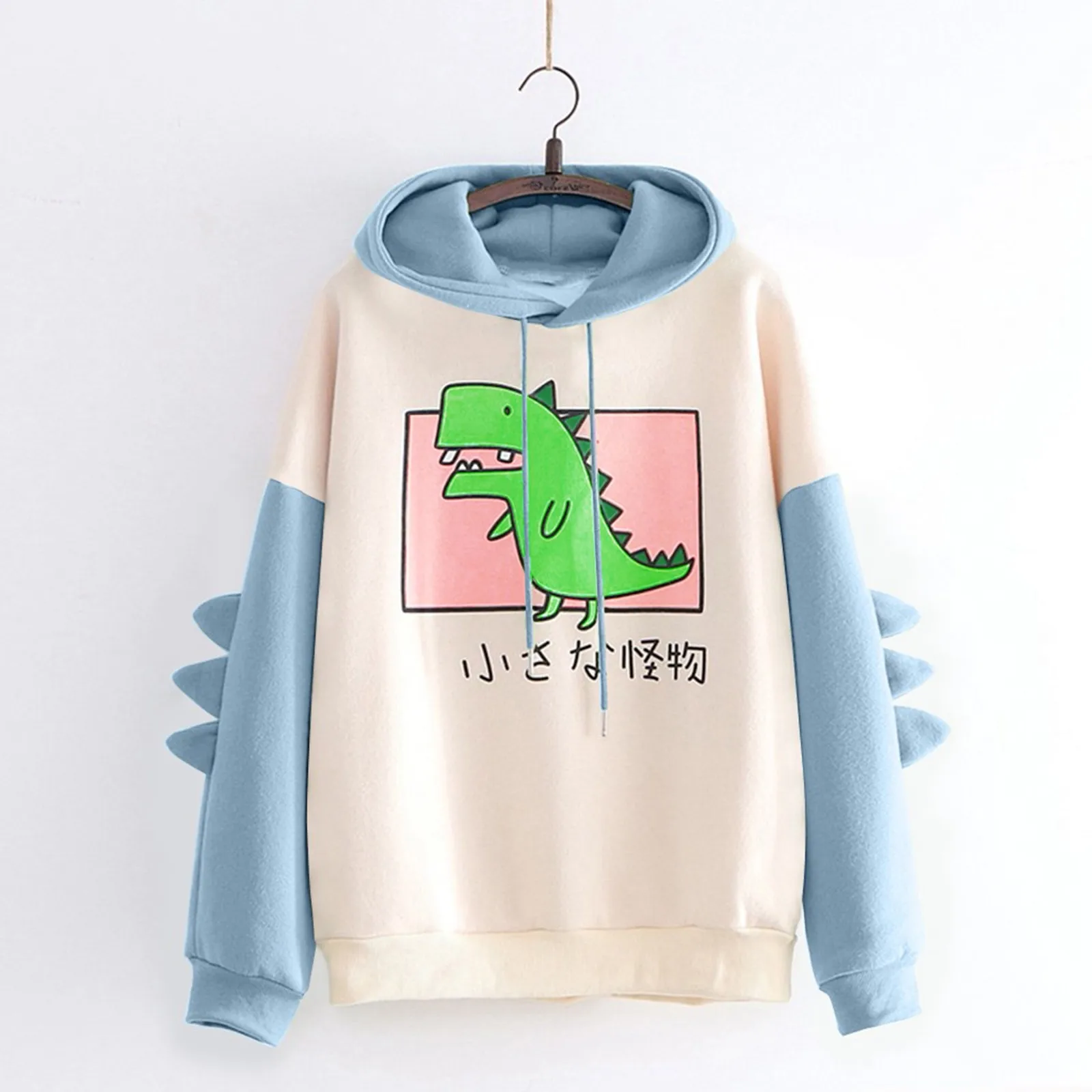 ISHOWTIENDA Fashion Women Casual Print Long Sleeve Splice Dinosaur Sweatshirt Tops Women Sweetshirts Худи Оверсайз Женские