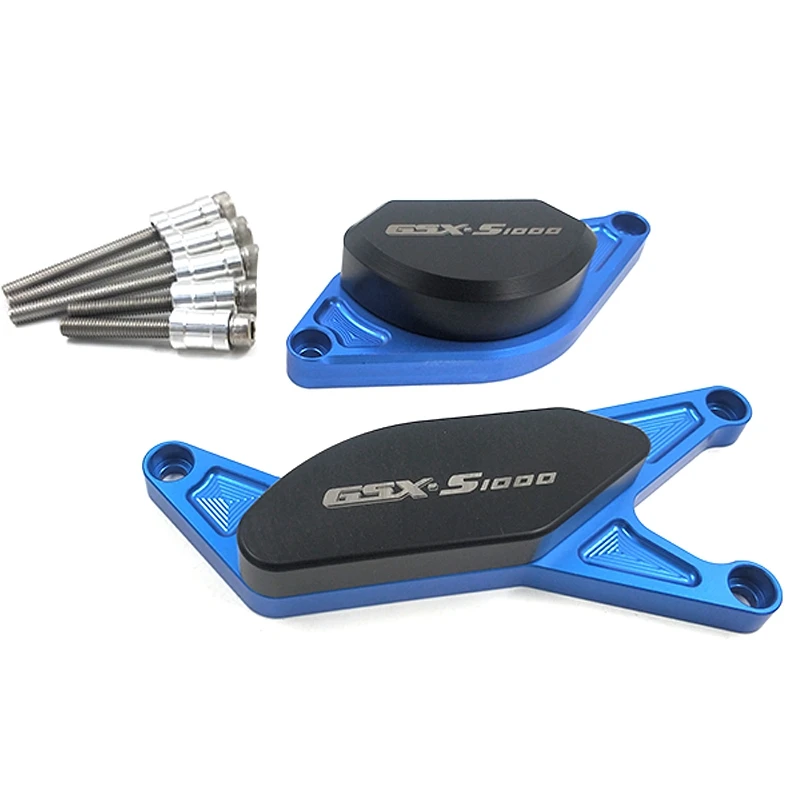 Blue Для SUZUKI GSX-S1000 GSX-S1000F CNC POM Frame Slider Crash Pad двигатель статор чехол Saver протектор GSX S1000 - Цвет: Blue