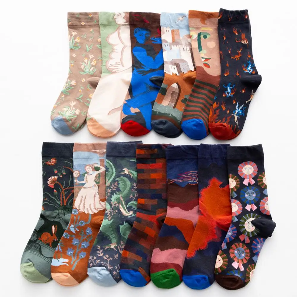 

Women Long Sock Cartoon Print Creative Fashion Personalized Novelty Men Women Socks Winter Warm Comfortable Cotton Socks