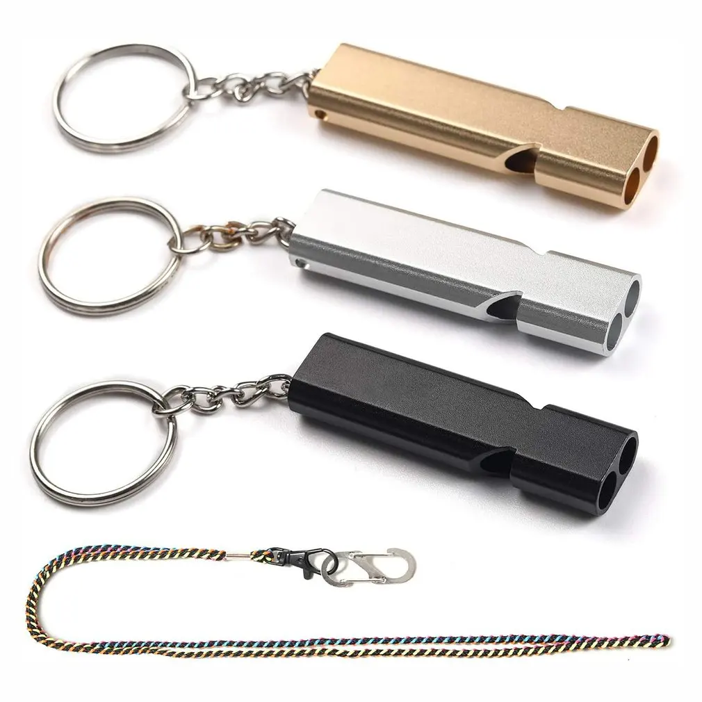 

1pcs 120 Decibels Outdoor Keychain Whistle Cheerleading Whistle Aluminum Alloy Emergency Survival Whistle Multifunction Tools