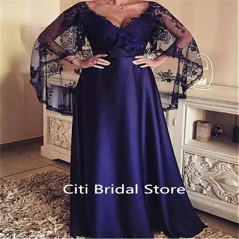 

Элегантное женское платье для свадебной вечеринки, кружевное длинное платье для матери невесты с шалью, женское официальное платье, женско...