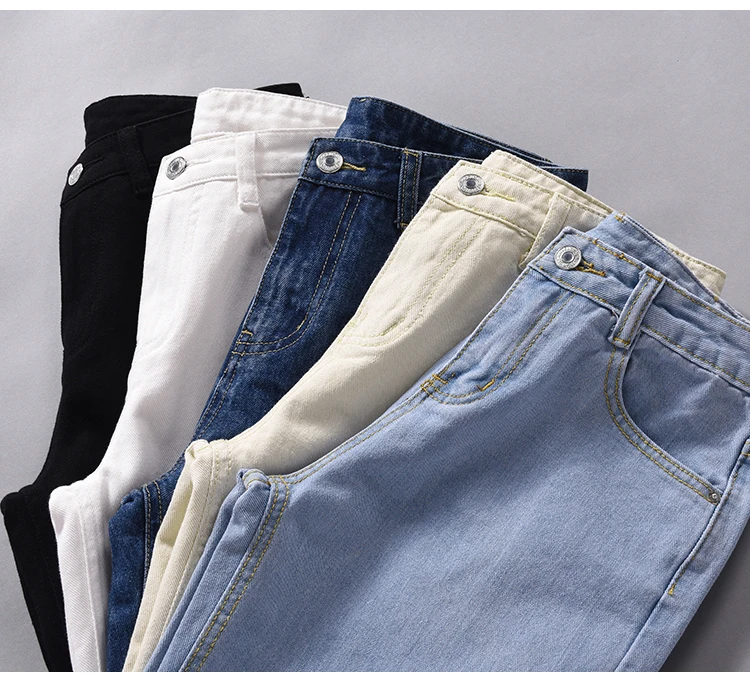 

White Jeans for Women High Waist Harem Mom Jeans Spring 2021 New Plus Size Black Women Jeans Streetwear Denim Pants Beige Blue