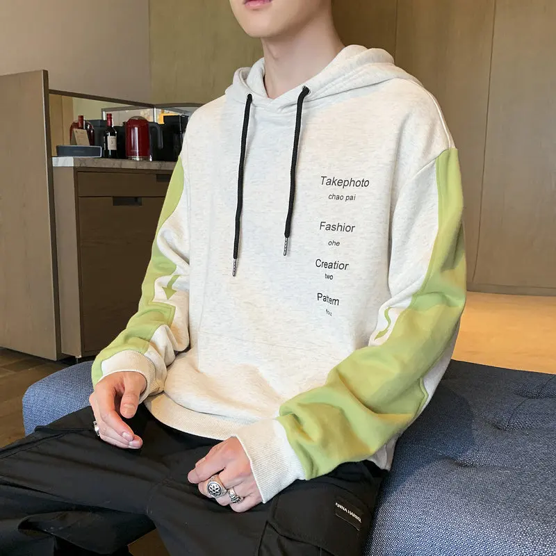 

2021 Spring And Autumn New Young Men's Long-Sleeved Round Neck Hoodies Fashion Casual Solid Color Men's Hoodies