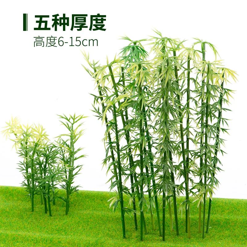 

100pcs 6-12cm Mixed Green Plastic Bamboo Trees Model 1:75-1:300 Scale model trains Scenery layout Garden Decor Landscape