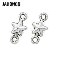 10pcs antique silver plated star charm connectors jewelry making bracelet findings accessories diy handmade craft 15x8mm