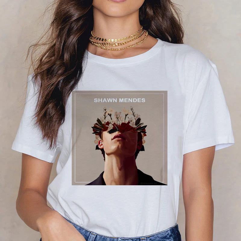 

New Shawn Mendes 90s Ullzang T Shirts Women Harajuku Fashion T-shirt Graphic Funny Cartoon Print Tshirt Summer Top Tees Female