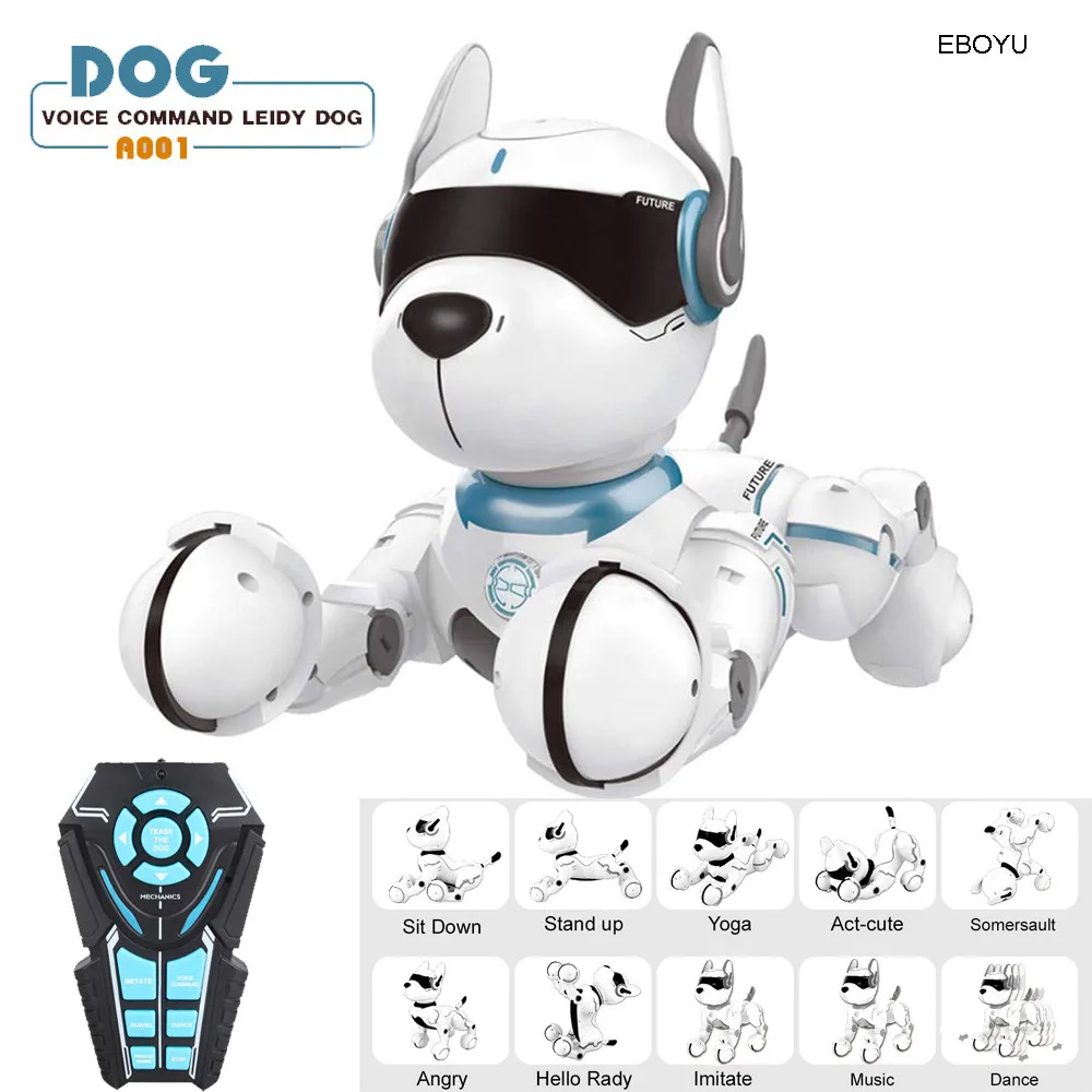 

JXD A001 Smart Talking RC Robot Dog Walk & Dance Interactive Pet Puppy Robot Dog Remote Voice Control Intelligent Toy for Kids