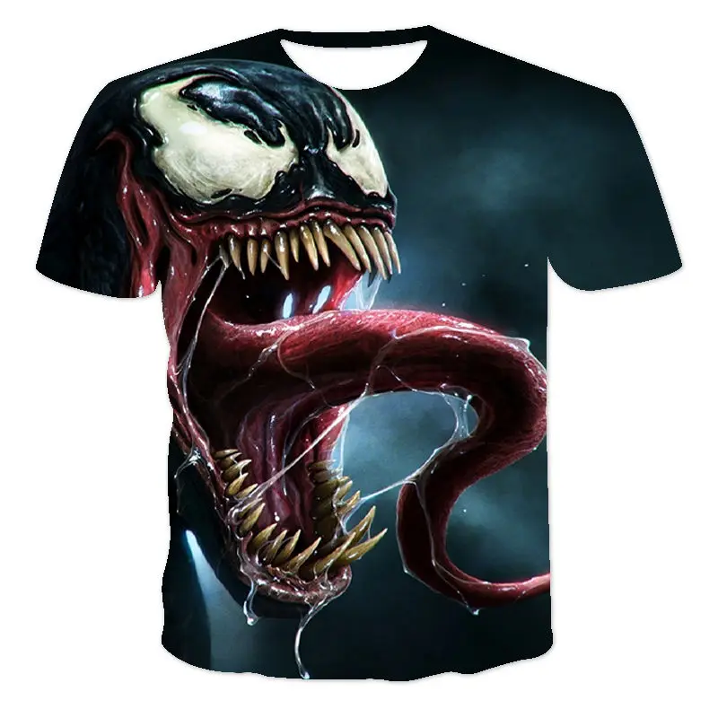 

Новинка, классная серия Venom для весны и лета, Мужская и Женская Популярная модная повседневная спортивная футболка с 3D принтом, женская футб...