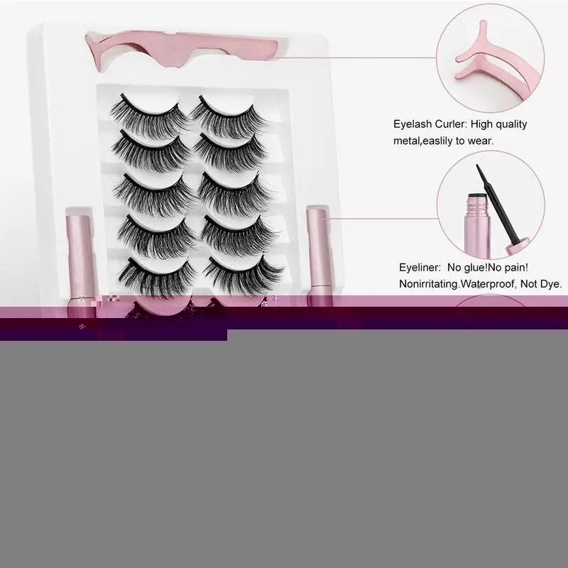 

Magnetic Eyelashes Magnetic Long Lasting Handmade Eyeliner Eyeliner Eye Liquid Enhanced Tweezers False Set Lashes E9B3