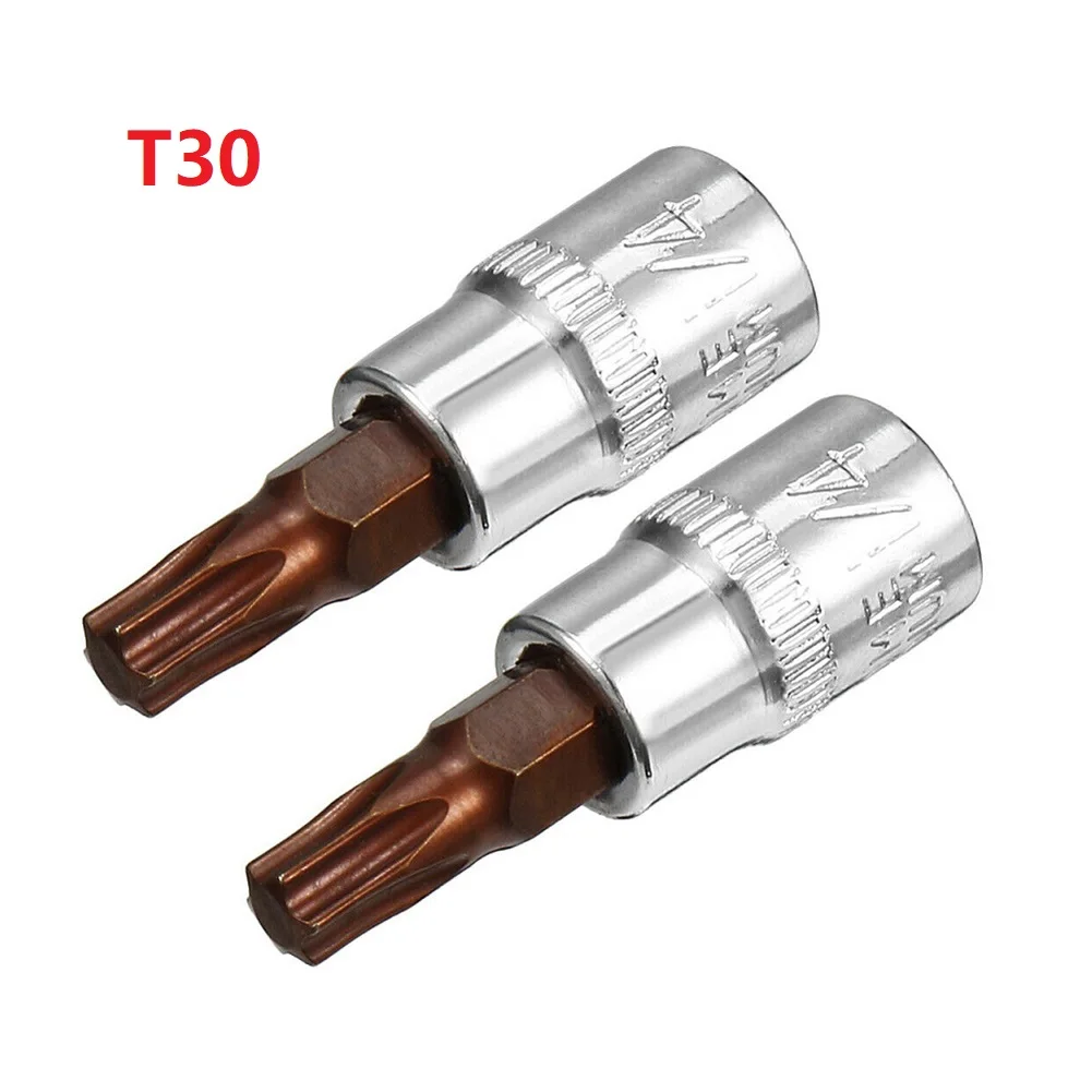 

2pcs Bit Socket Fit 3/8-inch drive ratchet T30 Torx Repair Tool Kit 38mm