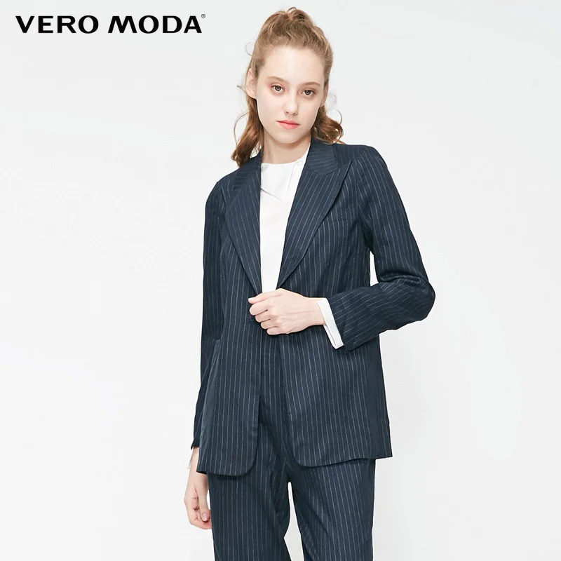 

Vero Moda Women Striped Lapel One-button Suit |320108529