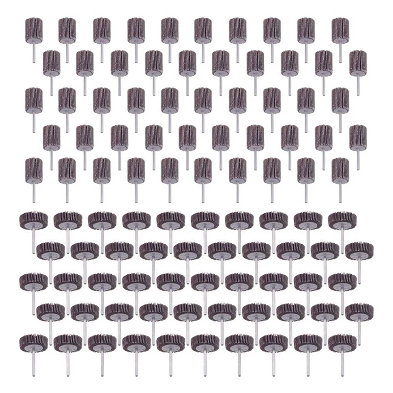 

100 Pack Abrasive Flap Wheel Sander, 1/8Inch Shank Diameter Cone Shape Abrasive Sandpaper Flap Sanding Wheel